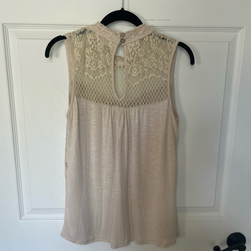 Sleeveless High-Neck Top Ivory | Romantic Vintage Style | M - Picture 4 of 10